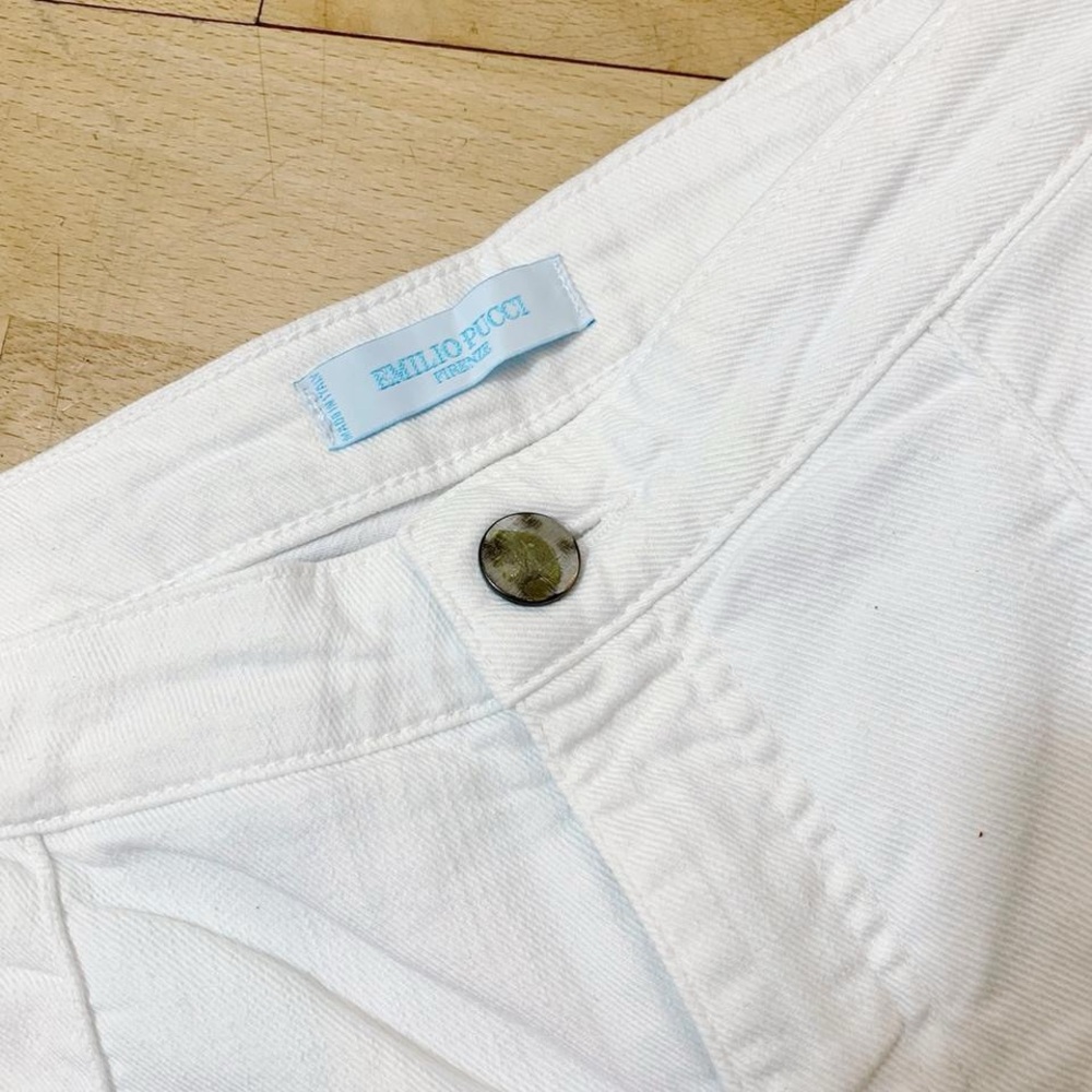 White Emilio Pucci Bootcut Jeans Truevintage Mint Condition IT 38 - Picture 5 of 11